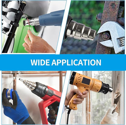4 Pcs Heat Gun Nozzles Kit, Stainless Steel Reflector Heat Resisting Nozzles Gun Accessory Replacement for Hot Air Gun Soldering Station Nozzle Tool