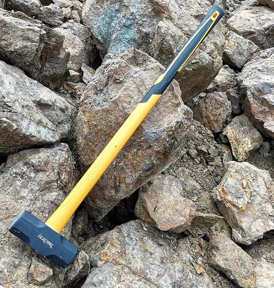 10 LB Sledge Hammer with Heavy Duty Construction, 35-Inch Fiberglass Handle, Overstrike Protection, Textured Grip