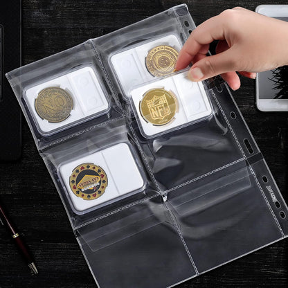 Coin Collecting Pages 5 Sheets 6 Pockets Standard 9Hole Coin Pocket Inserts Collecting Sleeves for Coins Uncle Paul CS03506