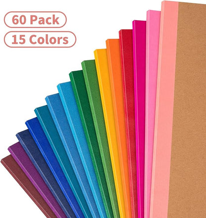 60 Pack Composition Notebook Journals Bulk, A5 Lined College Ruled Notebook, Kraft Cover with Rainbow Spines, 8.3x 5.5, 15 Colors 60 Pages for School Office Travel