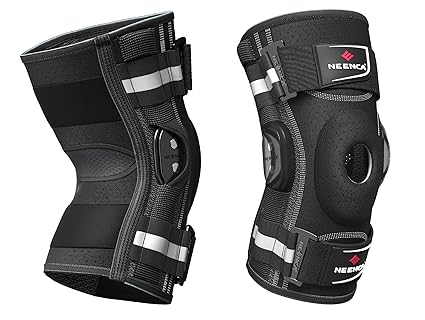 NEENCA Professional Knee Brace for Knee Pain, Adjustable Hinged Knee Support with Removable Side Stabilizers, Strong Stability for Joint Pain Relief, Arthritis, Meniscus Tear, ACL, PCL, Runner, Sports (Large)