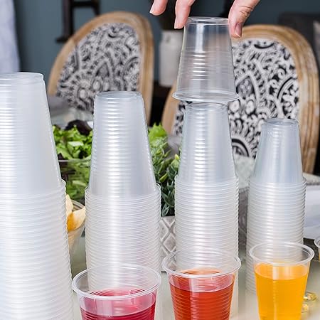 PLASTICPRO 7 oz Disposable Clear Plastic Cups 400 Count