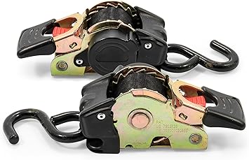 Camco Retractable Transom Tie Down Strap - Secures Your Boat While Traveling Bolt-On Design 1,500 lb. Break Strength  Measures 1 W, 5 12  L Durable  Corrosion Resistant Design - (50032)