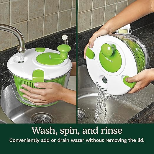 Cuisinart Large Salad Spinner- Wash, Spin & Dry Salad Greens, Fruits & Vegetables, 5qt, CTG-00-SAS