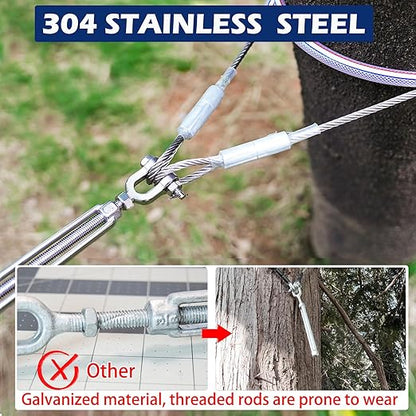 Turnbuckle 38 M10 304 Stainless Steel Turnbuckle, 3200 lbs Working Load Limit, Jaw and Jaw Turnbuckles for Cables Wire Tensioner, Turnbuckle for Shade Sail, Yard Zipline