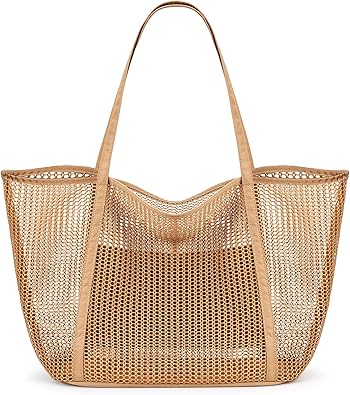 KALIDI FANCY FOREST Beach Mesh Tote Bag, Womens Shoulder handbag MAX 27L Grocery Bag