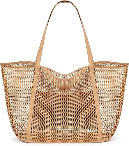 KALIDI FANCY FOREST Beach Mesh Tote Bag, Womens Shoulder handbag MAX 27L Grocery Bag