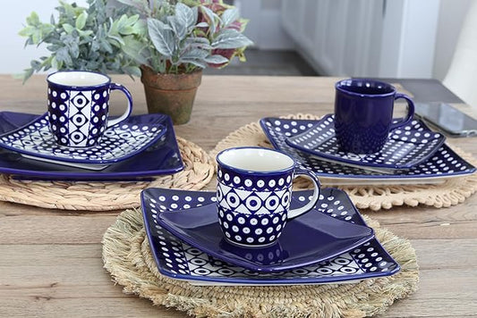 Blue Rose Polish Pottery Cobalt Plain Coffee Mug
