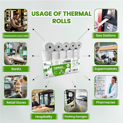3 1/8 x 230 Thermal Paper Receipt Rolls (10 PACK) [USA Based Brand] 55 GSM - Compatible with All POS Systems, Cash Registers - BPA Free, Premium Quality Receipt Paper Rolls
