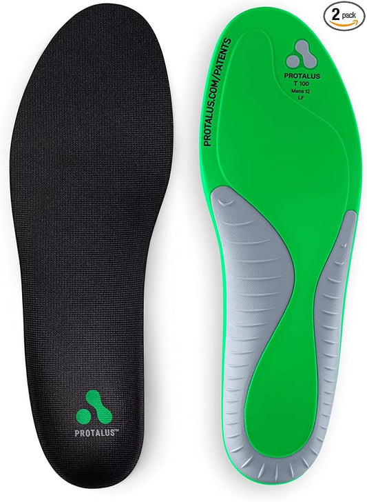Protalus T-100 Elite - Patented Stress Relief Replacement Shoe Inserts, Improved Comfort, Relieve Plantar Fasciitis, Anti Fatigue, Alignment Improving Shoe Insoles, Men's 7.5