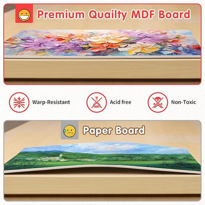 FIXSMITH Canvas Boards for Painting 8x10 Inch, Super Value 4 Pack Paint Canvases, White Blank Canvas Panels, 100 Cotton Primed, Painting Art Supplies