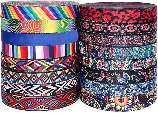 Webbing 5Meters 38mm Fashion Print Ethnic Jacquard Webbing Bags Strap Belt Ribbon DIY Textile Clothing Decor Sew Accessory(12)