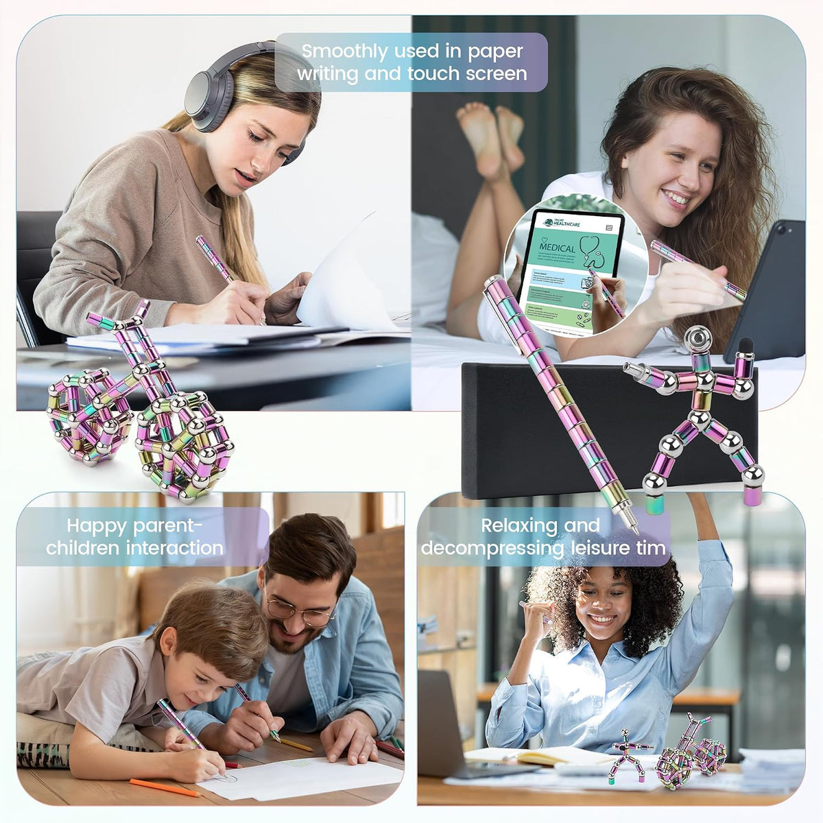 Fidget Pen, Magnetic Pen, Trendy Stress-Relief Toy for Teenagers, Work Decompression Gadgets?Teenager's Birthday Gift Ideas?Gifts Suitable for Boys and Girls. (Colorful)