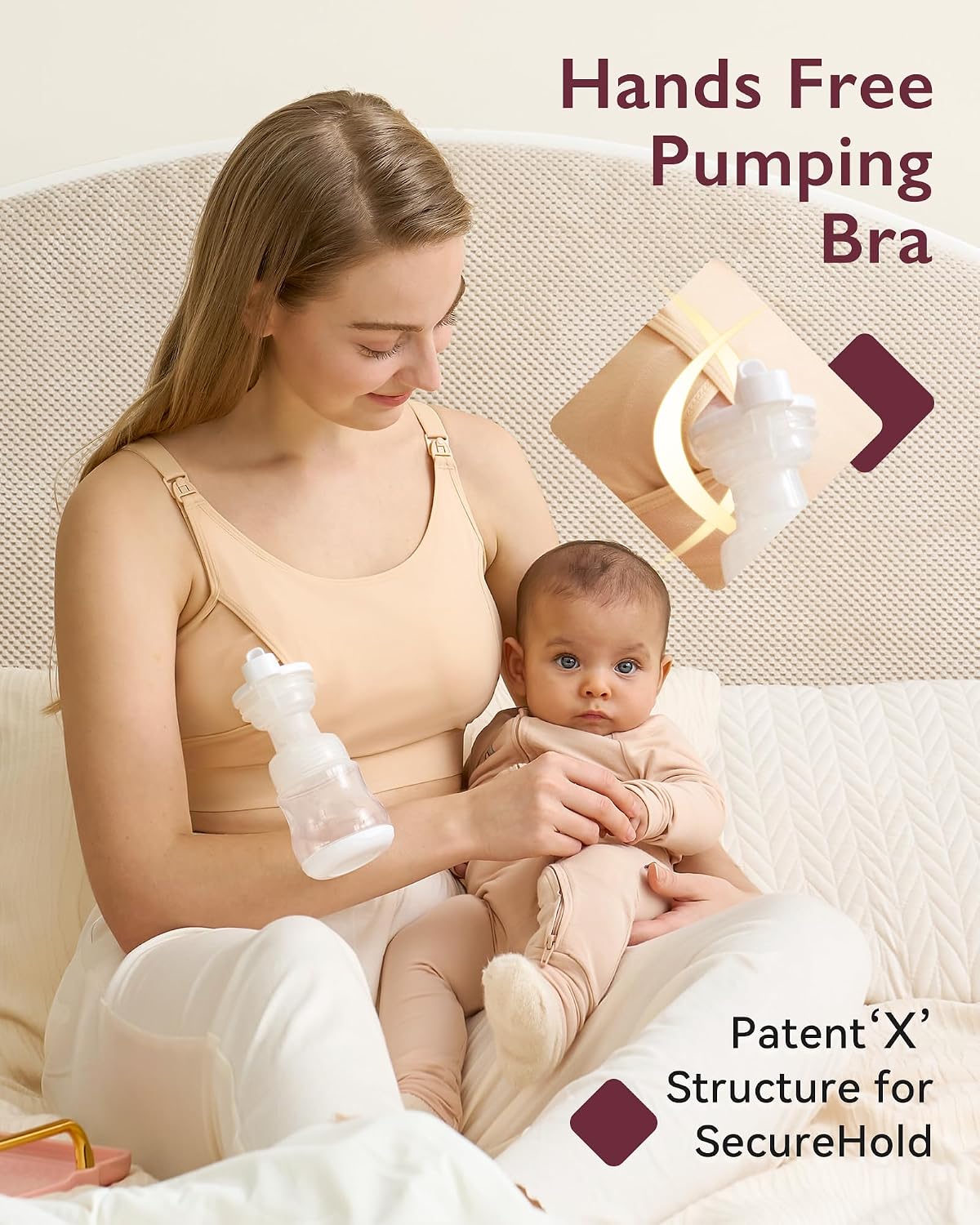 Momcozy Adjustable Breast-Pumps Holding and Nursing Bra ( Does not come with a pumping bra hands )