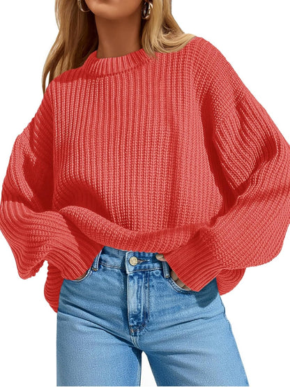 Saodimallsu Womens Oversized Sweater Long Sleeve Crewneck Ribbed Knit Pullover 2025 Fall Casual Chunky Trendy Sweaters.