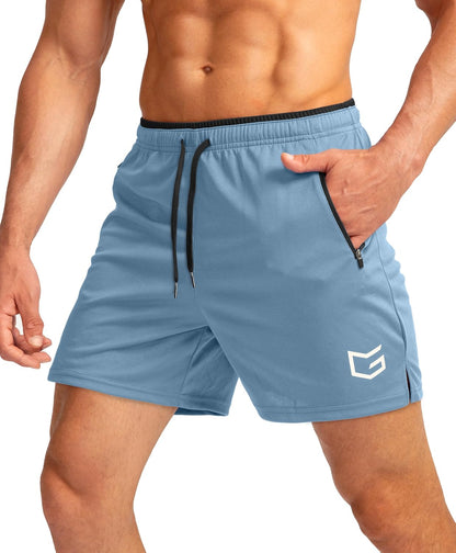 G Gradual Men's Gym Workout Shorts Zipper Pockets 5" / 7" Quick Dry Breathable Runing Athletic Short for Men