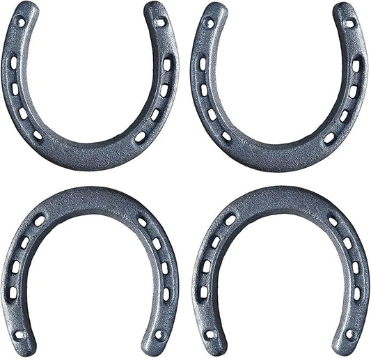 HDFSP 4PCS Cast Iron Horseshoe Wall Decor, Lucky Horseshoes Decoration for Party, Horse Shoes Favor for Wall Hung