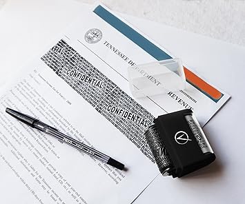 Identity Theft Protection Roller Stamps Wide Kit - Confidential Roller Stamp, Anti Theft, Privacy  Security Stamp, Designed for ID Blackout Security - Classy Black with 3 Refills