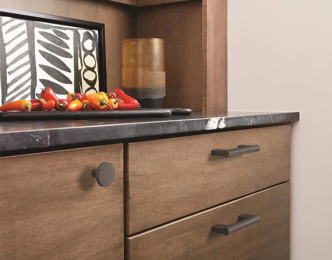 Amerock  Cabinet Knob  Matte Black  1-38 inch (35 mm) Diameter  Versa  1 Pack  Drawer Knob  Cabinet Hardware