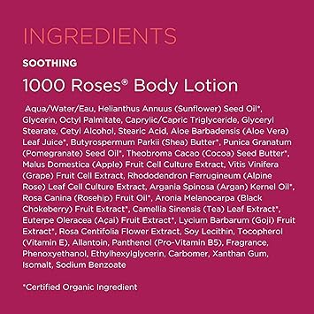 Andalou Naturals 1000 Roses Soothing Body Lotion, with Cocoa  Shea Butter, Aloe  Rosehip, Hydrating Sensitive Skin Lotion for Dry Skin, 8 Fl. Oz