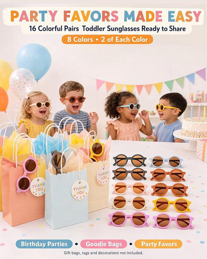 Frienda 16 Pairs Toddler Sunglasses Bulk, Kids Party Favors