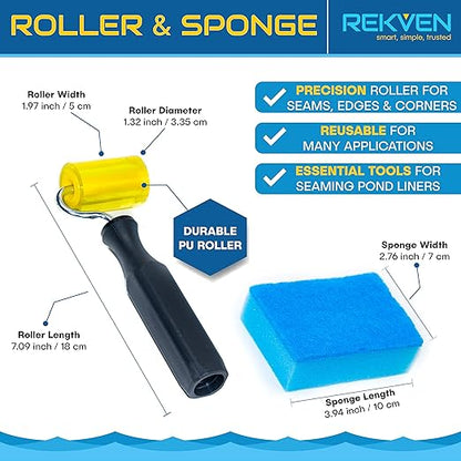 Pond Liner Seam Tape Kit, 3" x 30' Double Sided Rubber Butyl Adhesive