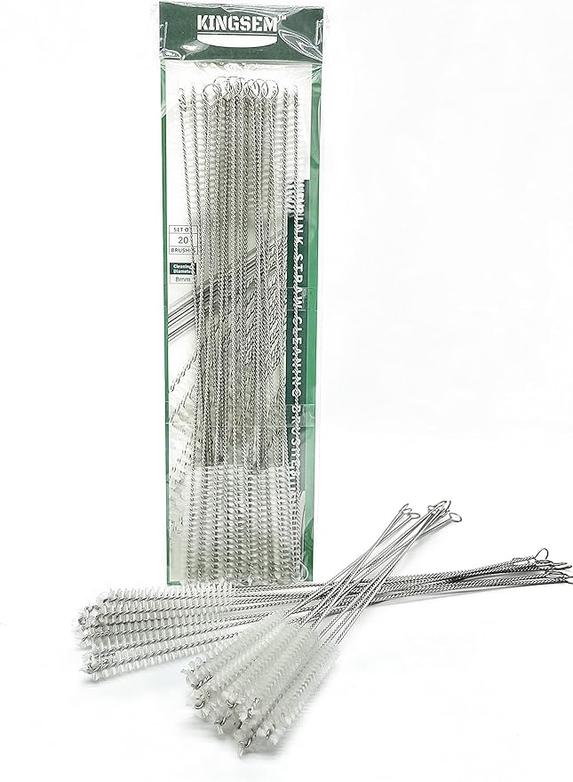 20PCS Straw cleaner brush kit, straw brush of 8mm-10.6 inch for water bottle sippy cup with straw, glass straw,piper cleaning, tubes cleaning like filter and sink drain hair remover