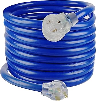 ACKING Heavy Duty 8 Guage 3 Prong Welding Power Extension Cord, NEMA 6-50P to 6-50R Welding Machine Cord, 50 AMP 250v Heavy Duty Electric Extension Wire Generator,25FT