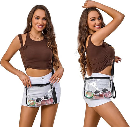 Bagenius Clear Purse Stadium Approved Clear Bag with Removable Straps for Work Sporting Events and Concert