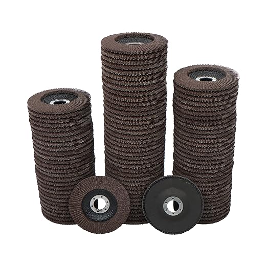 100 Pack 40 Grit Flap Discs 4.5 Inch x 78 Inch Arbor Premium Zirconia Grinding Wheels for Metal, Steel, and Welds