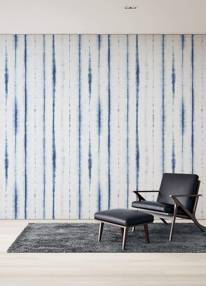 REMIX Walls by Katie Hunt Brewster Home Fashions Hello Shibori Denim Blue Wall Mural