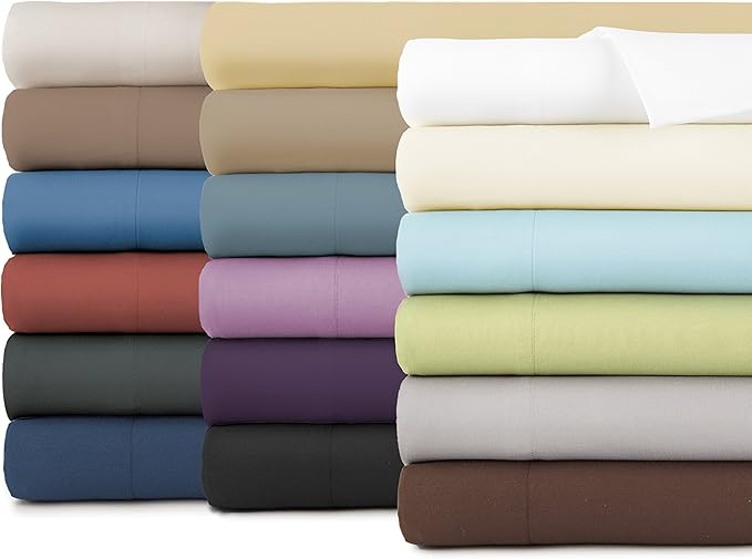 Southshore Fine Living, Inc. King Flat Sheets Only, Oversized Flat Sheet, 132" x 110" Hotel Quality Bedding, CaliforniaKing Top Sheet Stays Tucked on Toppers, Pillow Tops - Coronet Blue Sheets
