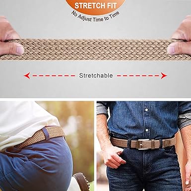 BULLIANT Stretch Belt Men,Mens Gift Woven Braided Web Belt 1 38 for Golf Casual Pants Shirts Jeans