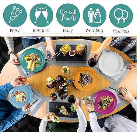 Eco-friendly plate that is not breakable - Wheat straw fiber lightweight plate 4-piece set (Dark Green)
