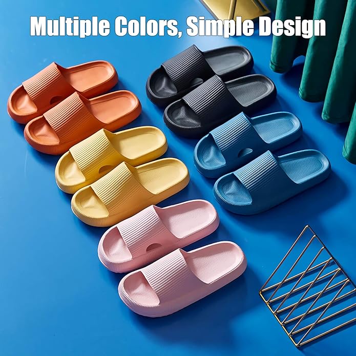 rosyclo Cloud Slippers for Women and Men, Pillow House Slippers Shower Shoes Indoor Slides Bathroom Sandals, Ultimate Comfort, Lightweight, Thick Sole, Non-Slip, Easy to Clean