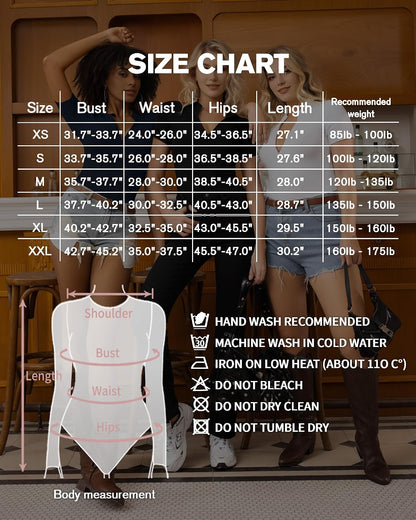 MANGOPOP Long Sleeve Body Suit Mock Turtle Neck Zip Up Bodysuit for Women Ribbed Deep V Sexy Bodysuit Shirts