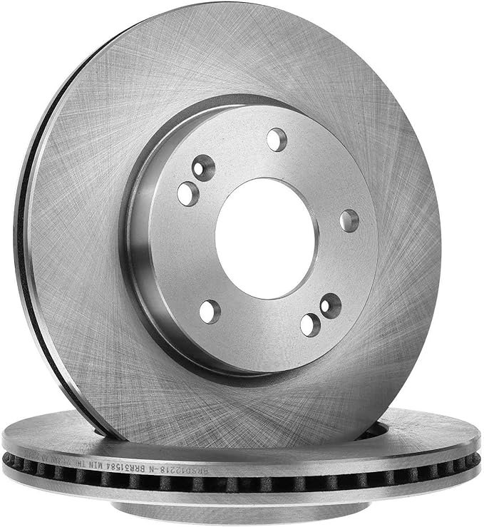 2pcs Disc Brake Rotor Set Assembly Front Rear Left Right Cast Iron for Kia,for Hyundai 12.70-Bolt Circle (Mm) 21.40mm-Discard Thickness 44.5mm-Item Height