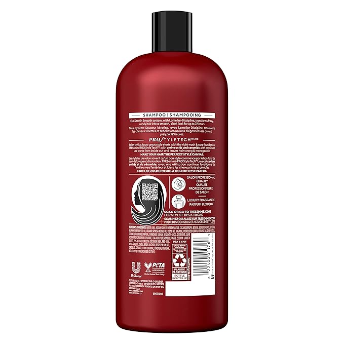 TRESemm Shampoo Keratin Smooth 4 pack Transforming Unruly Hair, Formulated with Lamellar-Discipline, 28 Fl Oz