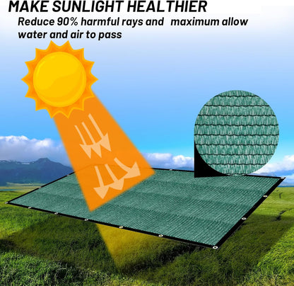Cool Area 40% Sun Shade Cloth Mesh Tarp with Grommets for Plant Cover 6x8ft Patio Canopy Garden Pergola Greenhouse Car Barn Kennel Black