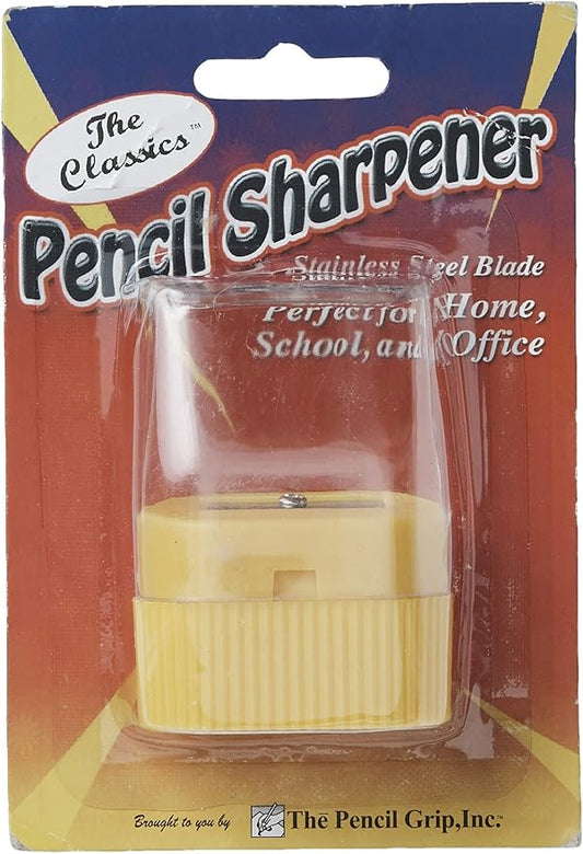 Pencil Grip The Classics Pencil Sharpener with Stainless Steel Blade (Single Wedge Shape), Assorted Colors (TPG-142)
