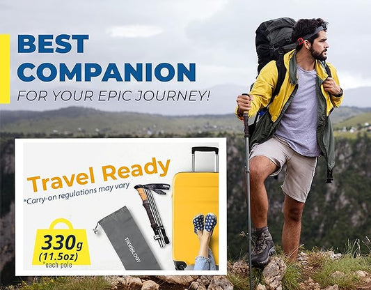 TREKOLOGY Trek-Z Cork Grip Trekking Poles – Lightweight Folding Hiking Poles, Adjustable Height, Compact Travel Design, Aircraft-Grade Aluminum Walking Sticks for Men & Women