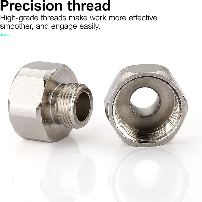 Brass Pipe Fittings, Water Hose Adapter, G 12 Female to G 38 Male Reducer Adapter, Compression Fitting for Kitchen Bathroom Faucet, Pipe Connector with Rubber Washer,(2 Pack)