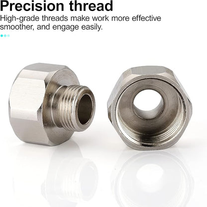 Brass Pipe Fittings, Water Hose Adapter, G 12 Female to G 38 Male Reducer Adapter, Compression Fitting for Kitchen Bathroom Faucet, Pipe Connector with Rubber Washer,(2 Pack)