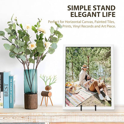 LIONWEI LIONWELI Plate Stands for Display - 6 Inch Metal Easels 2 Pack - Sturdy Tabletop Holders for Decorative Plates, Picture Frames, Books, Tablets, Vinyl Records  More - Black
