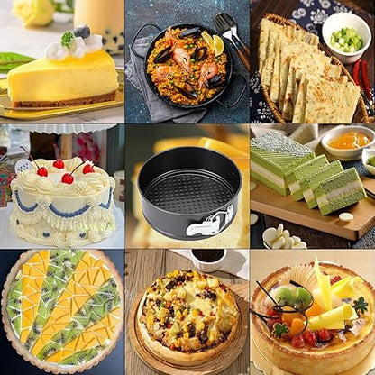 Springform Pan, Nonstick Cake Pan, Round cheesecake pan with leak-proof non-stick bottom removable bakeware.3 pieces 3 sizes, 7" 8" 9" for Cakes, Cheesecakes, Pizzas and Quiches.