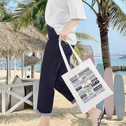 LEVLO WWD Shadows Quote Canvas Tote Bag Fahim Fazli And Emily Fans Gift TV Show Vampire Theme Shoulder Bag For Family Friend