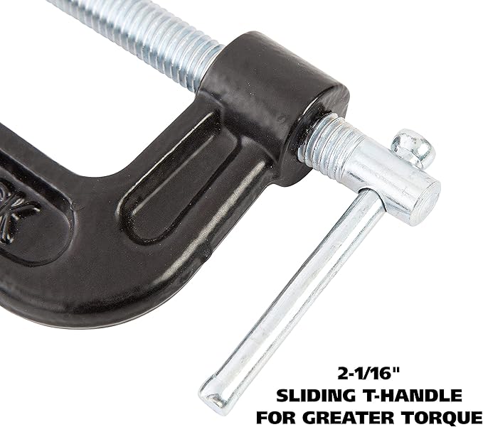 GreatNeck CC2 2-Inch C-Clamp, Automotive and Wood Clamps, Wood Working Tools and Welding Clamps, C Clamps for Home Improvement and Automotive Repair