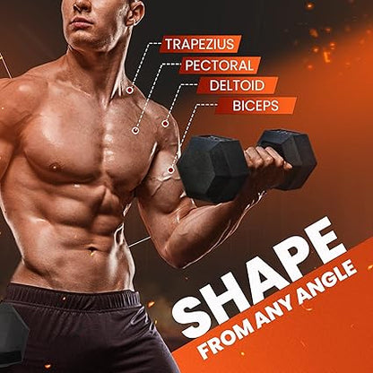 Yes4All Chrome Grip Encased Hex Dumbbells  Hand Weights With Anti-Slip 5-50 LBS Single