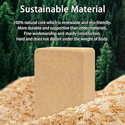 Hatha Yoga Cork Yoga Block, Natural Cork from Portuguese, Premium Brick, Eco-Friendly Yoga Accessories for Yoga, Pilates  Stretching