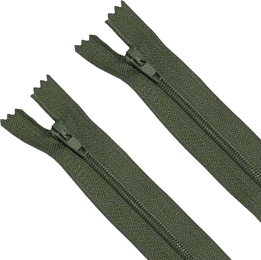 Seeking ROAM Standard Zippers, Nylon Coil, 2 Pieces (Olive Military Green, 12 Inches)